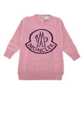 Moncler Jr Logo-Intarsia Wool Dress — Pink