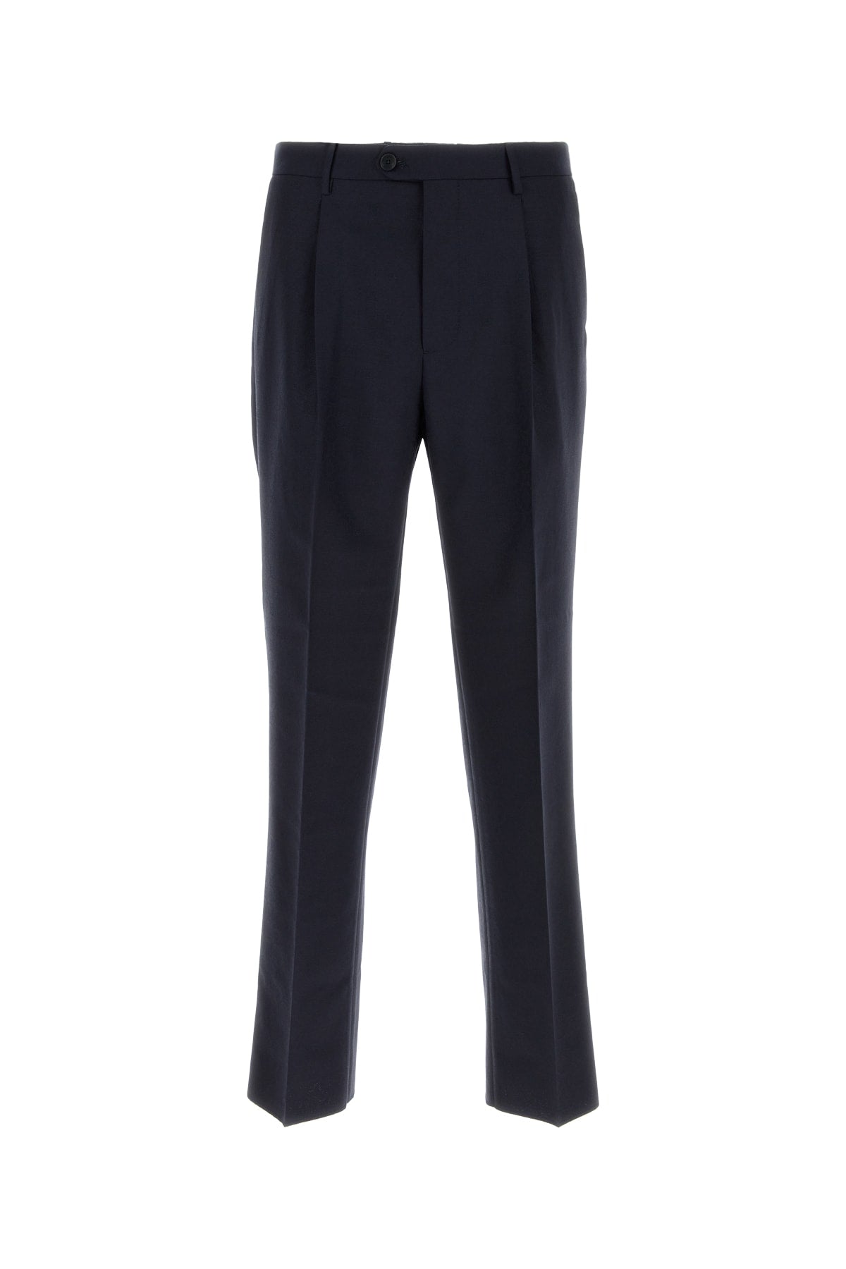 Etro Flat-Front Trousers — Navy