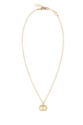 Valentino Garavani Logo-Charm Pendant Necklace — Gold