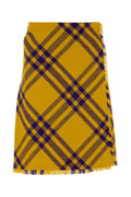 Burberry Tartan Wool Skirt — Yellow