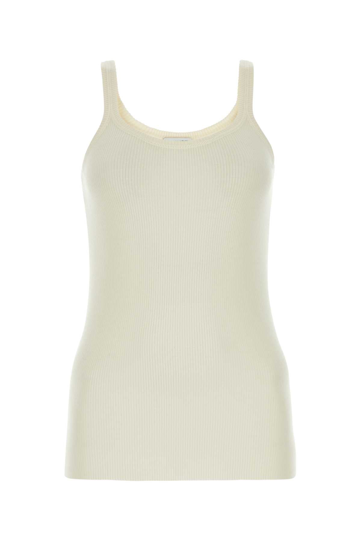 Bottega Veneta Wool Ribbed Tank Top — Ivory