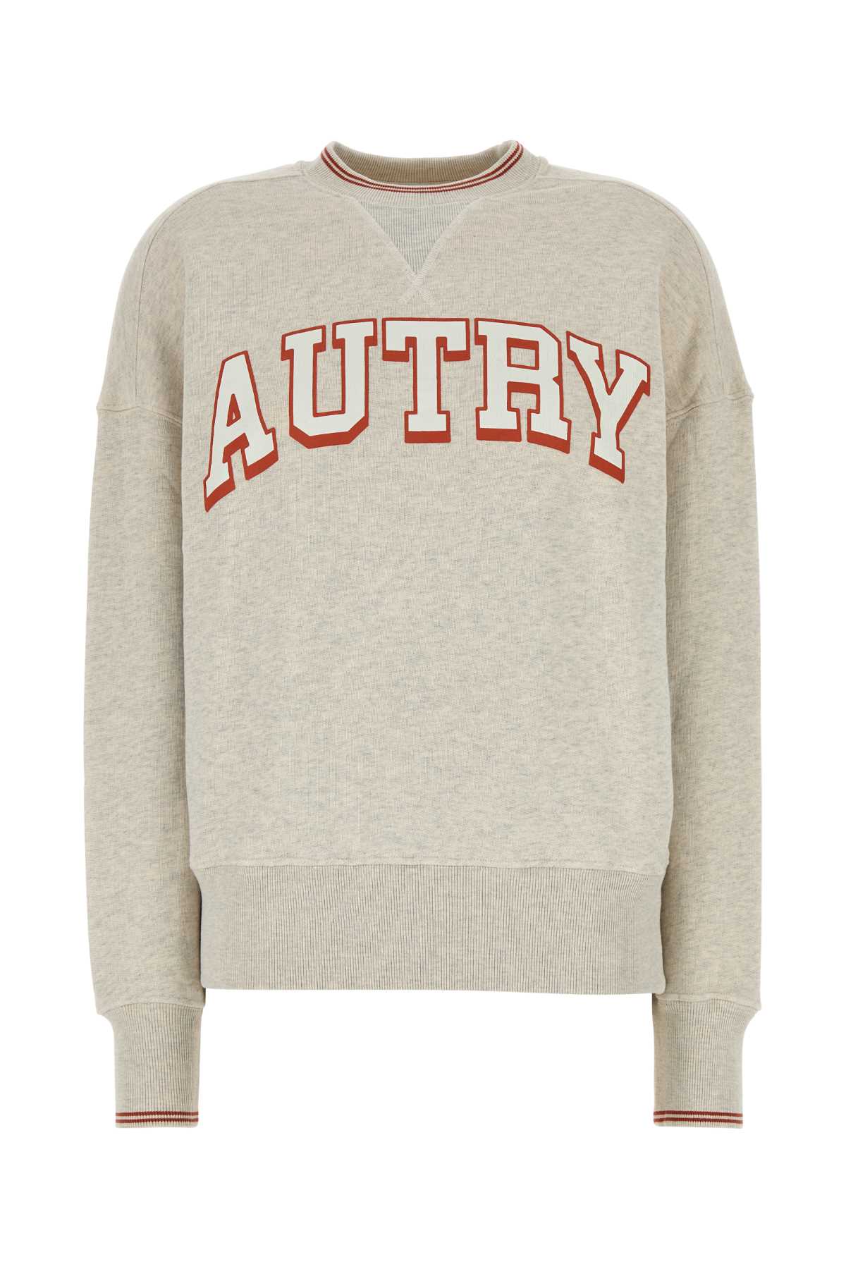 Autry Logo-Embroidered Cotton Sweatshirt — Beige