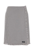 Miu Miu Cotton Gingham Skirt — White