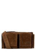 Miu Miu Suede Utilitaire Crossbody Bag — Brown