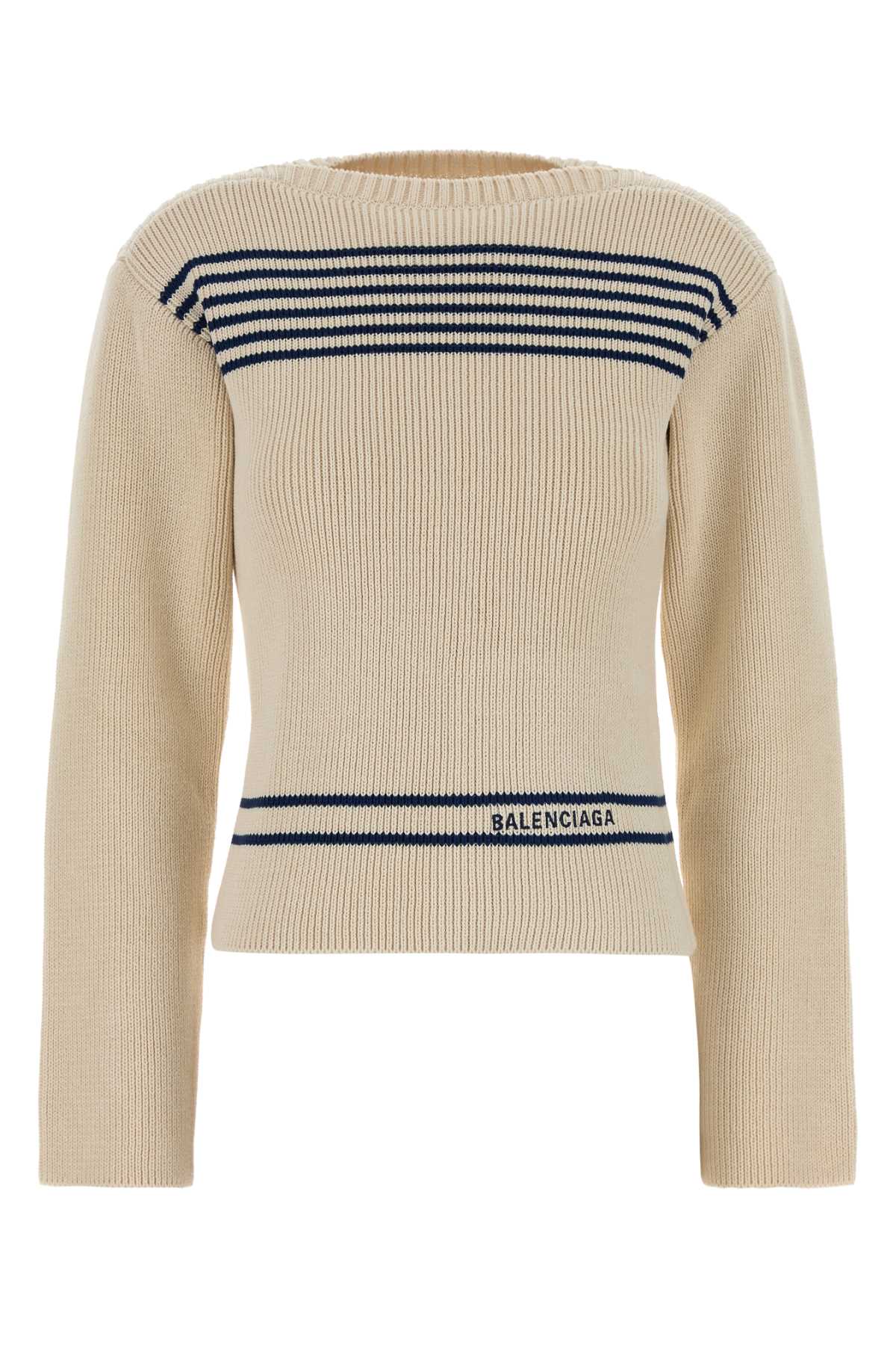 Balenciaga Boatneck Sweater — Beige