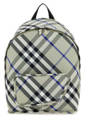 Burberry Check-Pattern Nylon Backpack — Beige