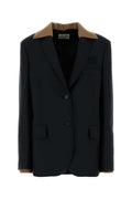 Miu Miu Mohair-Blend Oversize Blazer — Black