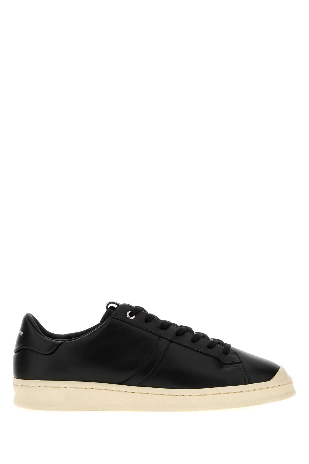 Jil Sander Leather Low-Top Sneaker — Black