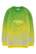 Fendi Kids Ombré Knit Sweater — Green