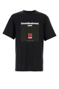 Oamc Logo-Printed Organic Cotton T-Shirt — Black