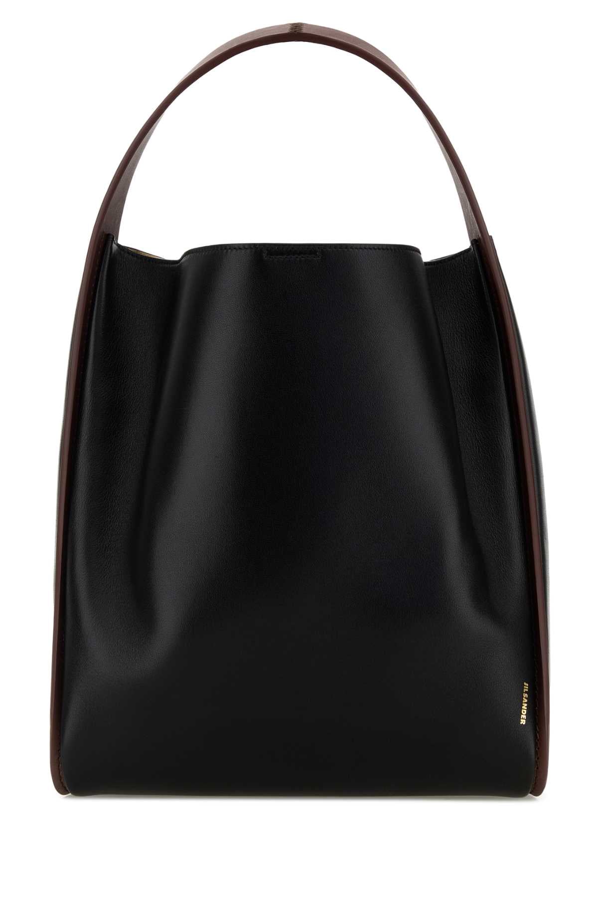 Jil Sander Leather Bucket Shoulder Bag — Black