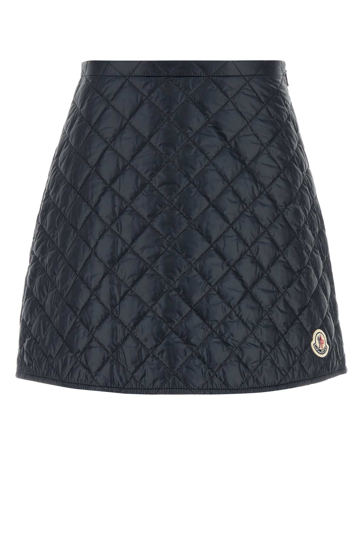 Moncler Quilted Nylon Mini Skirt — Navy