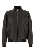Moorer Leather Bomber Jacket — Brown