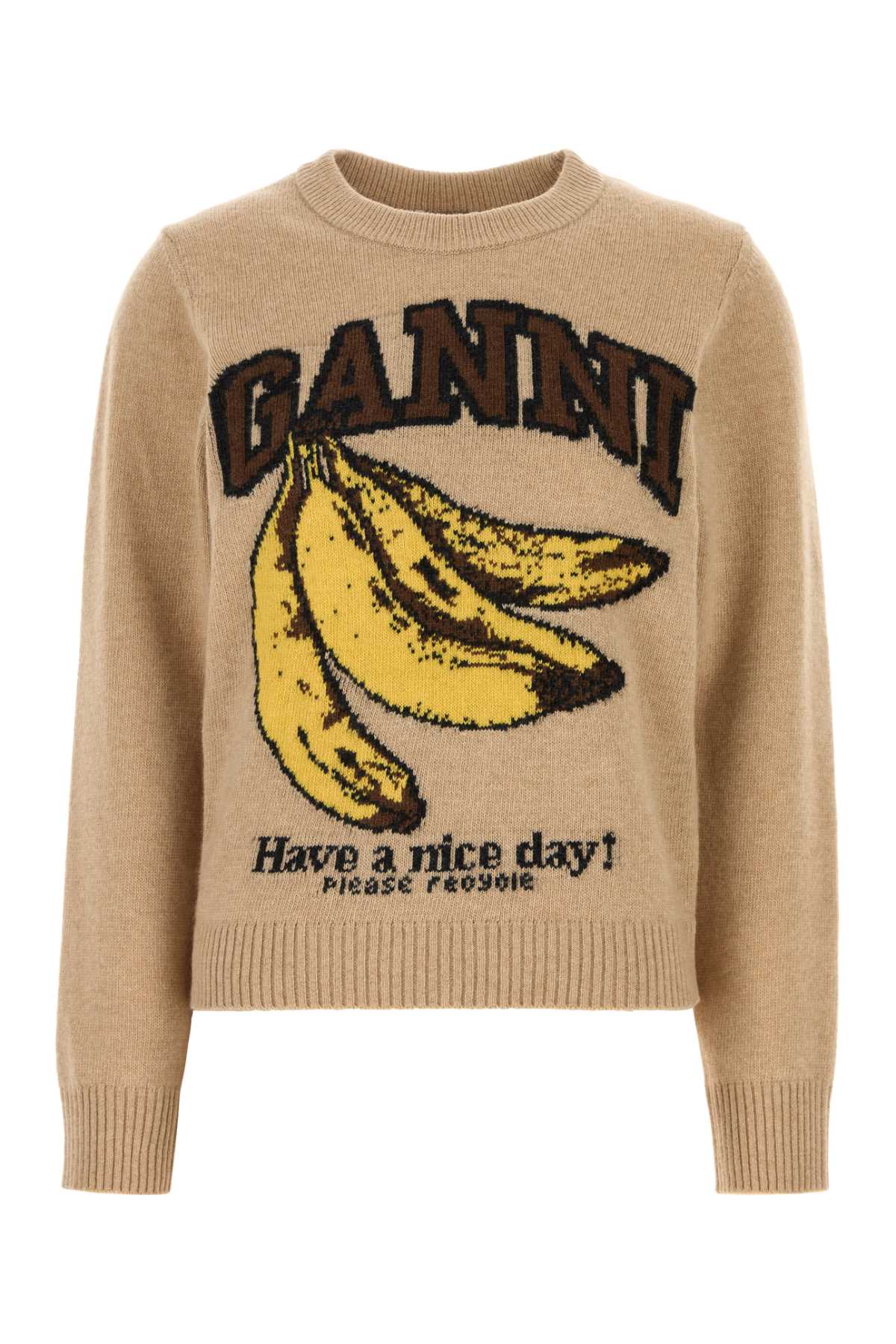 Ganni Wool Sweater — Beige