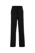 Miu Miu Embroidered Stretch Wool Trousers — Black