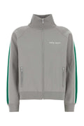 Miu Miu Striped Recycled Nylon Sweatshirt — Gray