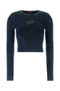 Diesel Ribbed Cotton Crew-Neck T-Shirt — Navy