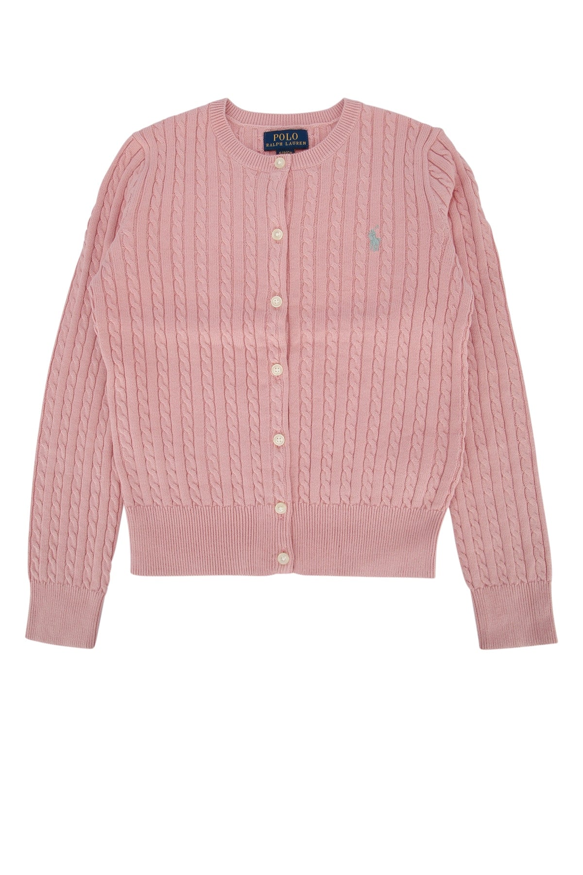 Polo Ralph Lauren Jr Cable-Knit Cardigan — Pink