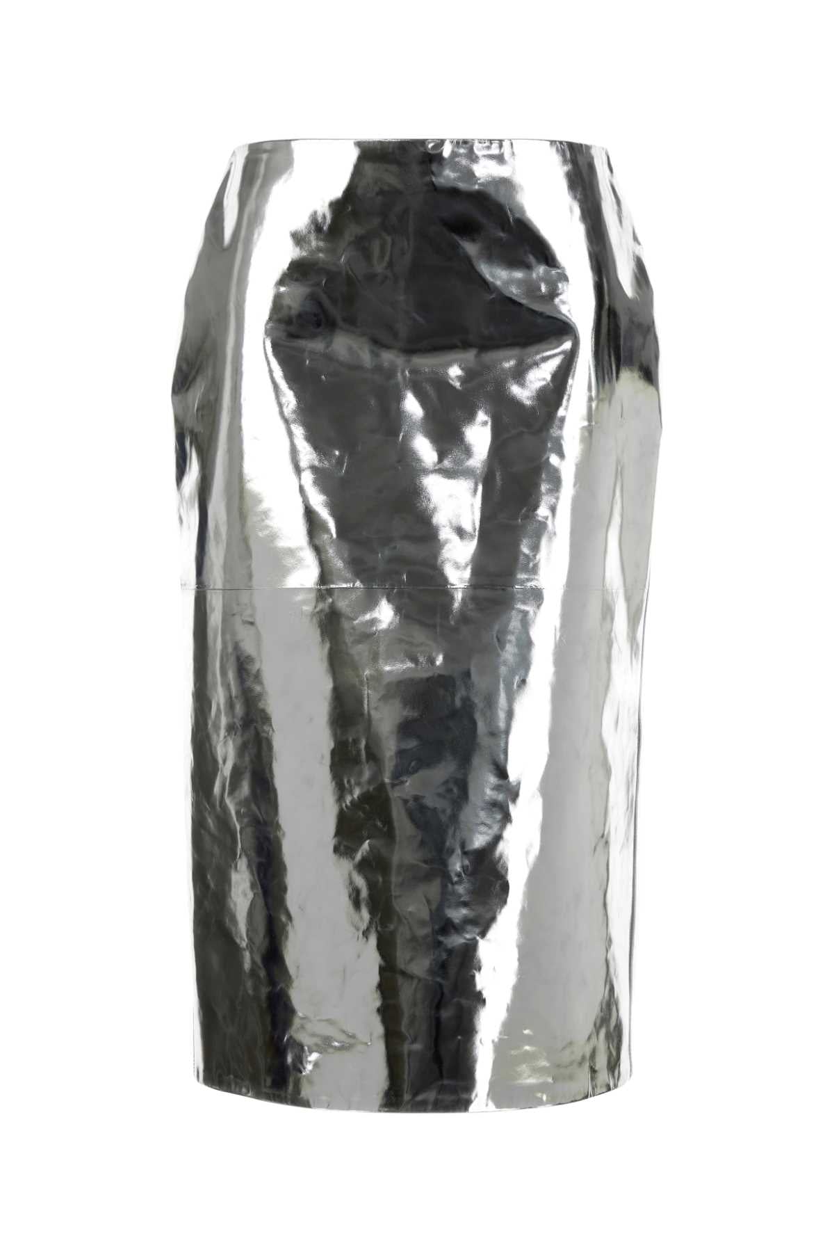 Jil Sander Ovine Leather Skirt — Silver