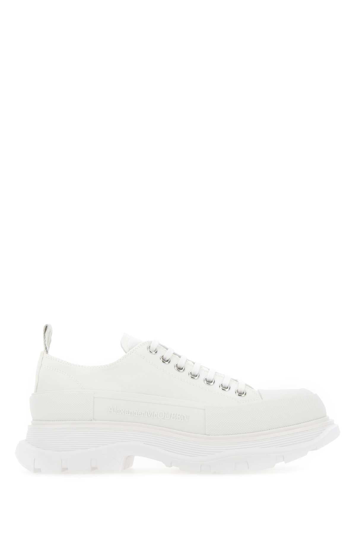 Alexander McQueen Canvas Tread Slick Sneaker — White