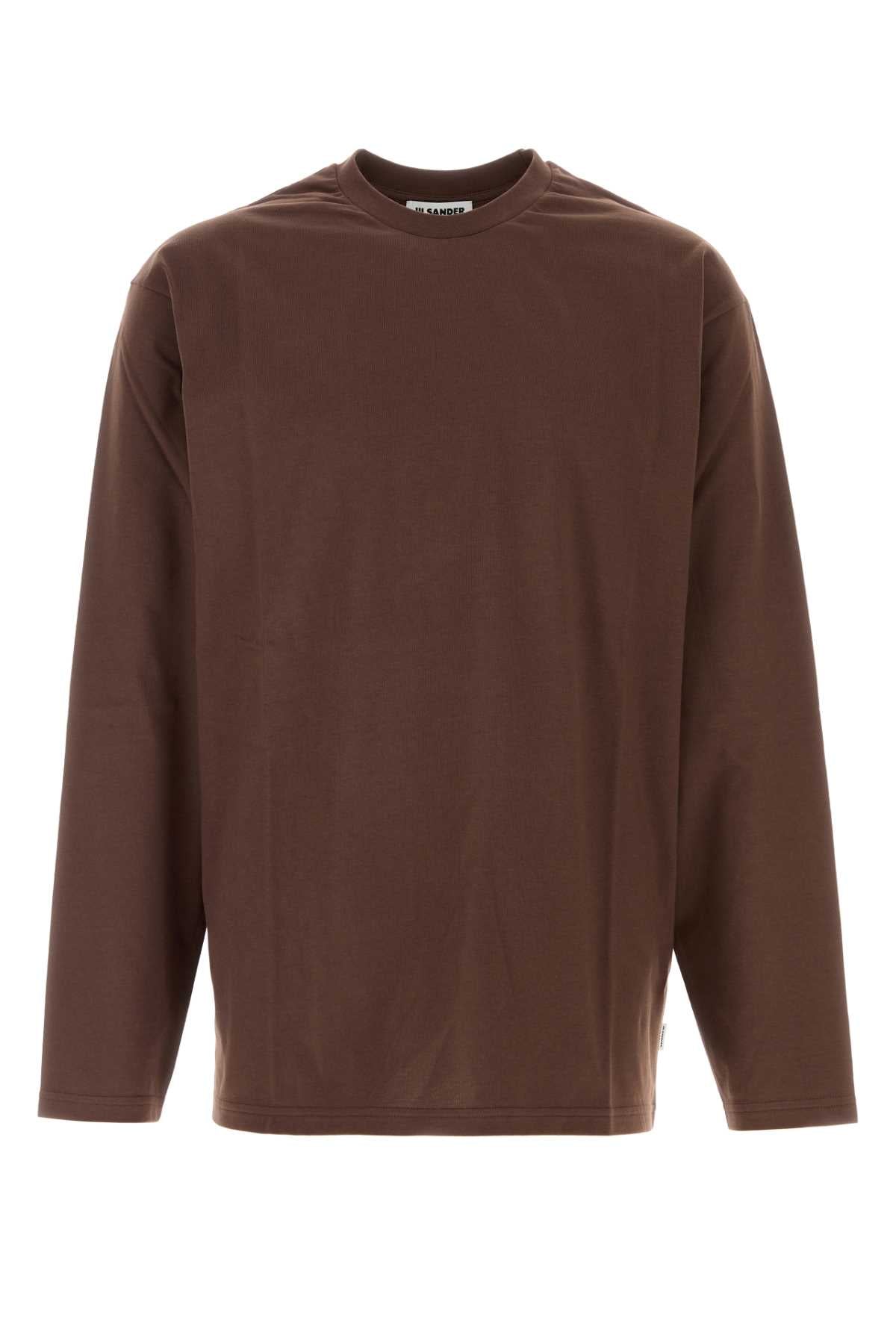 Jil Sander Cotton Crewneck T-Shirt — Brown