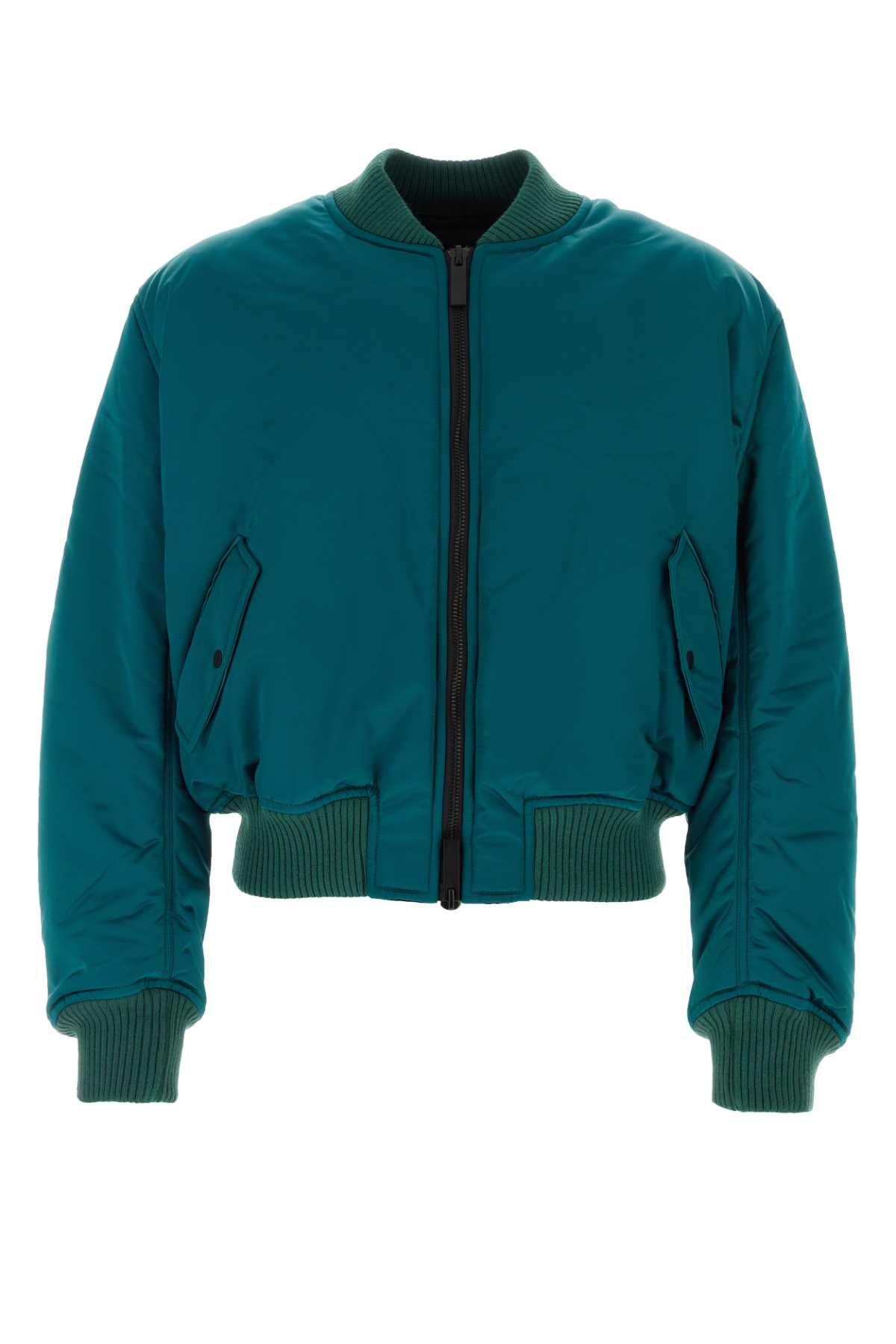 Botter Technical Satin Bomber Jacket — Green