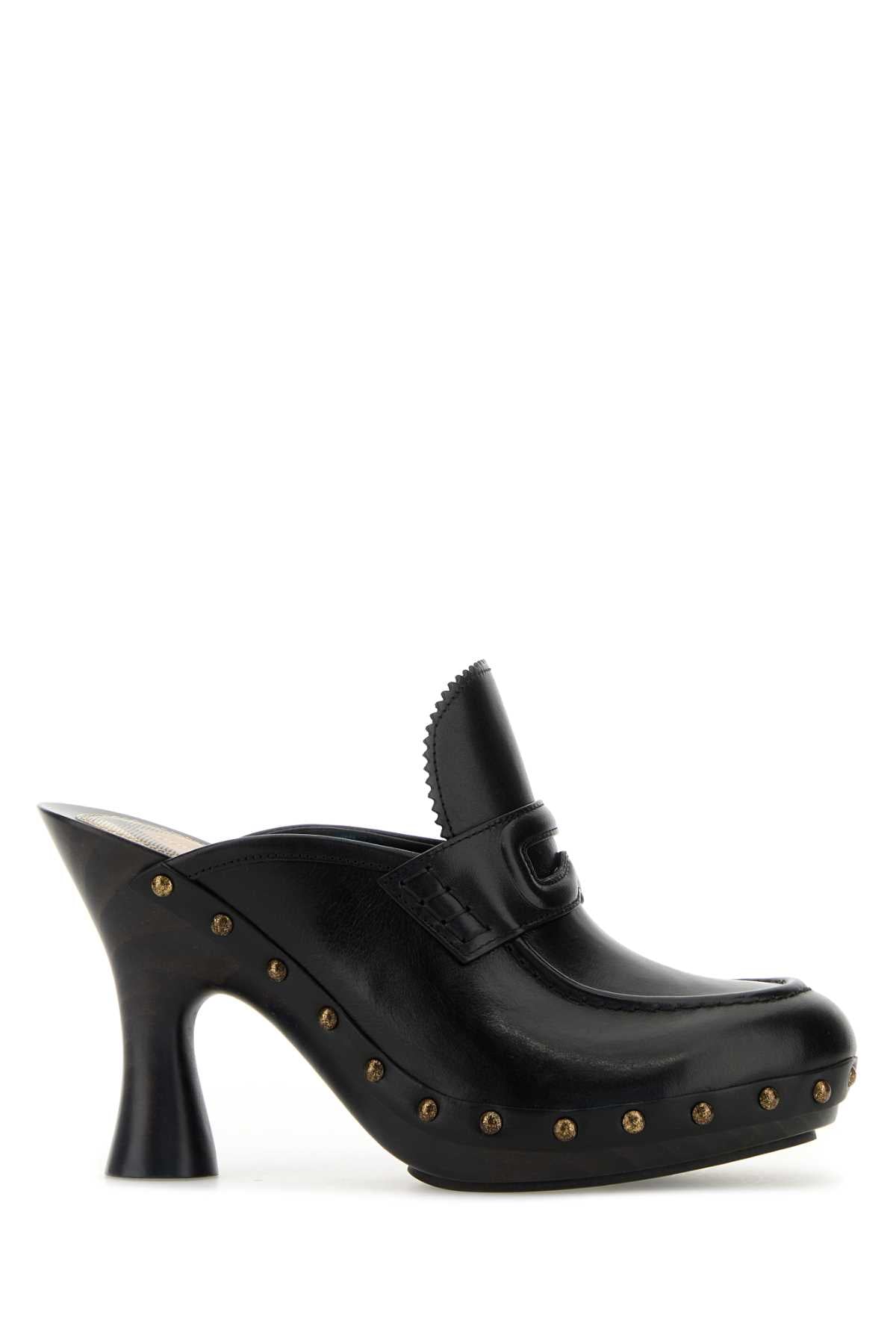 Burberry Sandals Mule Heel — Black