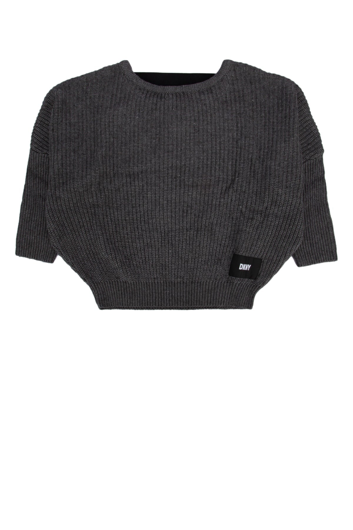 Dkny Junior Ribbed Knit Sweater — Gray