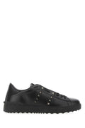 Valentino Garavani Rockstud Leather Sneakers — Black