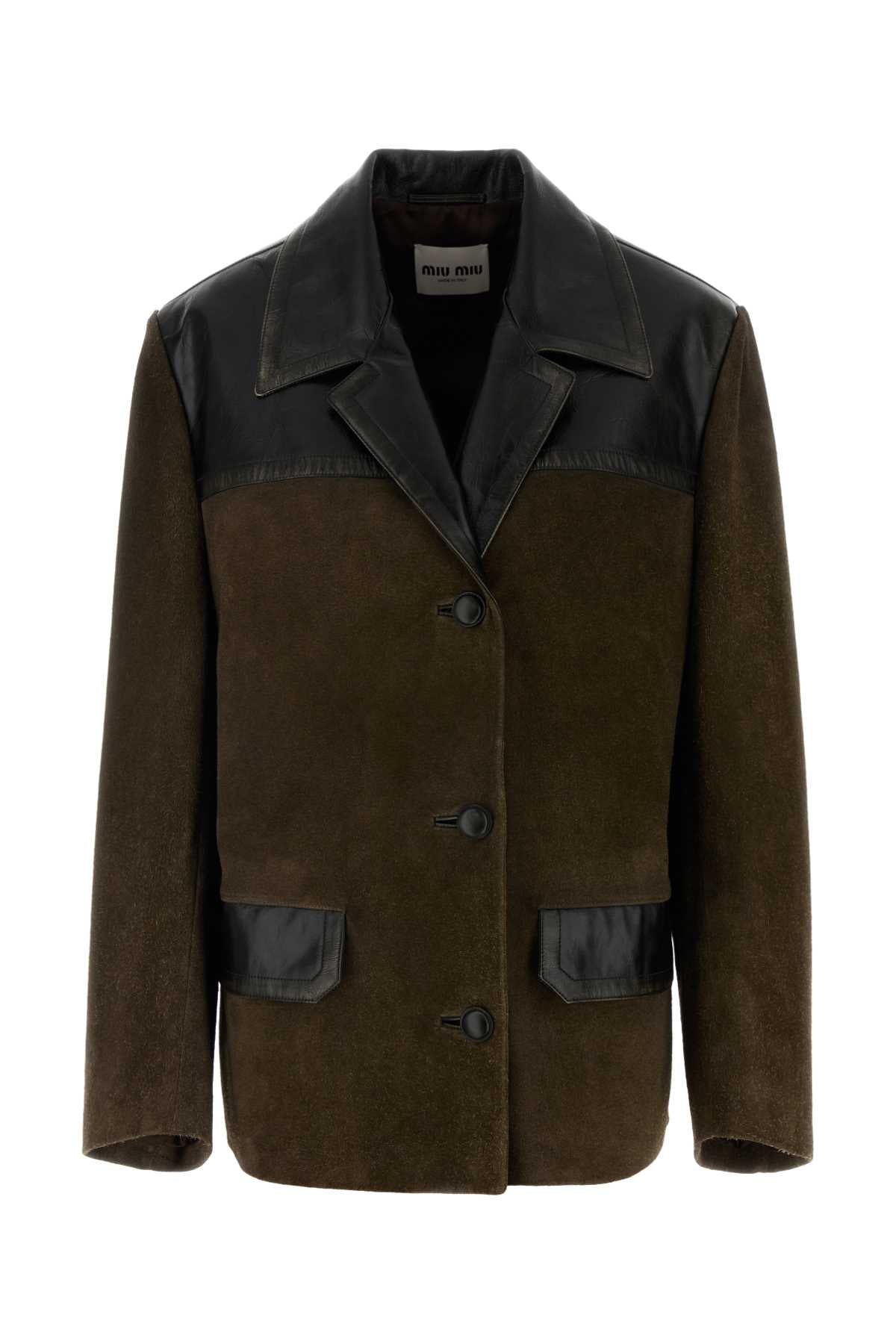 Miu Miu Pelle Jacket — Brown