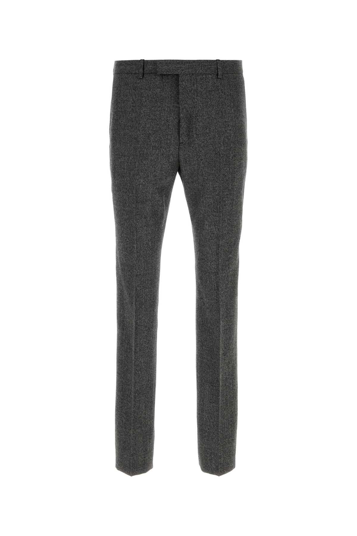 Gucci Melange Charcoal Wool Trousers — Gray