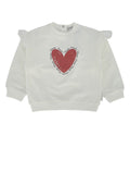 Moncler Jr Heart-Embroidered Sweatshirt — White
