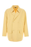 Blazer de franela de lana virgen cruzado Fendi — Amarillo