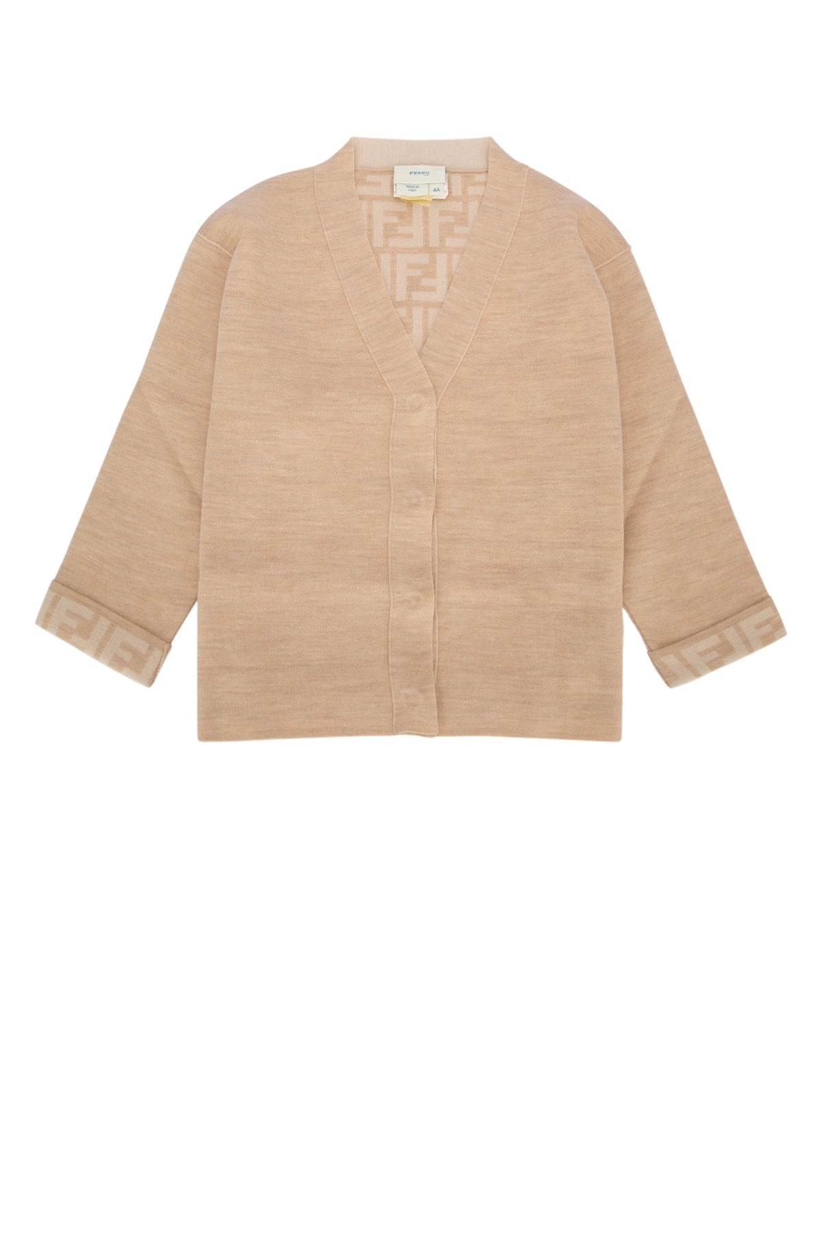 Fendi Kids Wool Cardigan — Beige