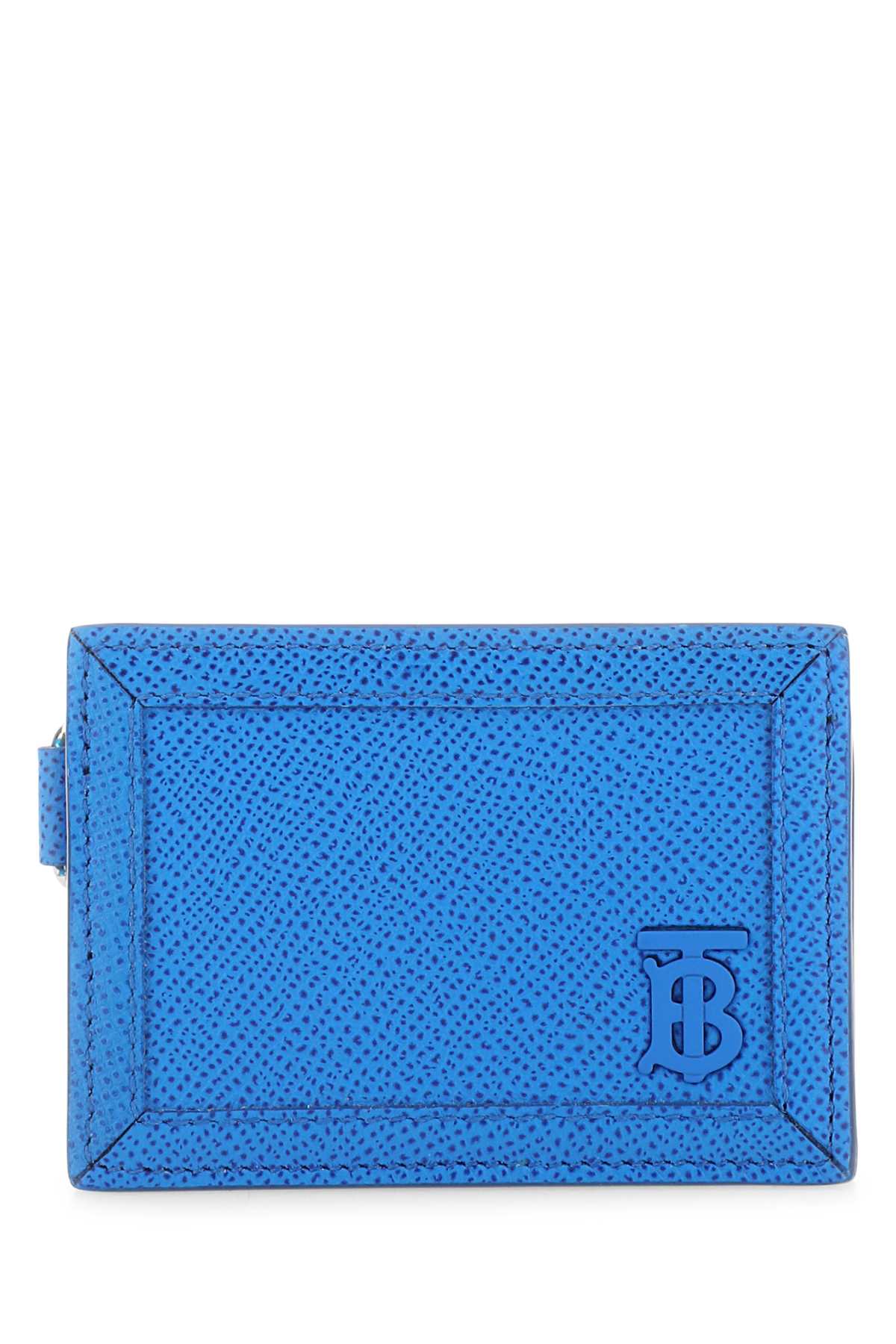 Burberry Textured Leather Card Case — Blue
