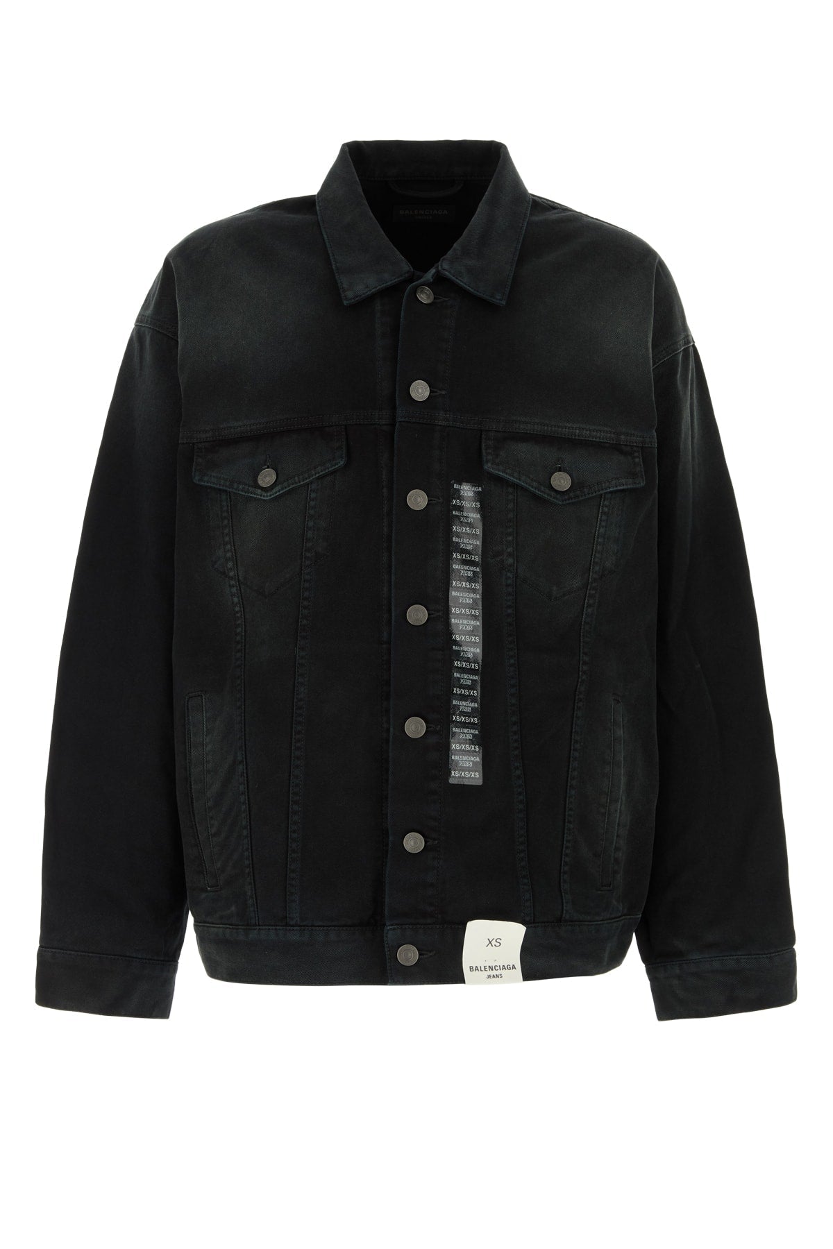 Balenciaga 100% Cotton Denim Jacket — Black