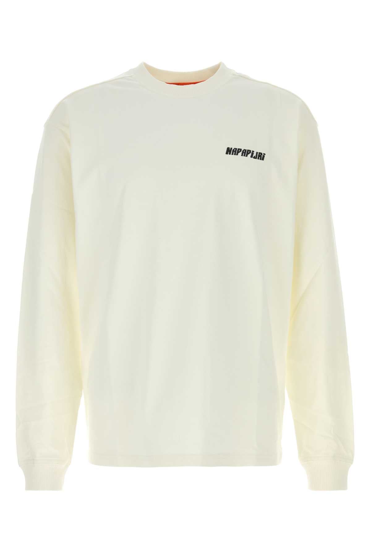 Napapijri Logo-Embroidered Cotton T-Shirt — White