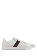 Gucci Leather with Web Stripe Sneaker — White
