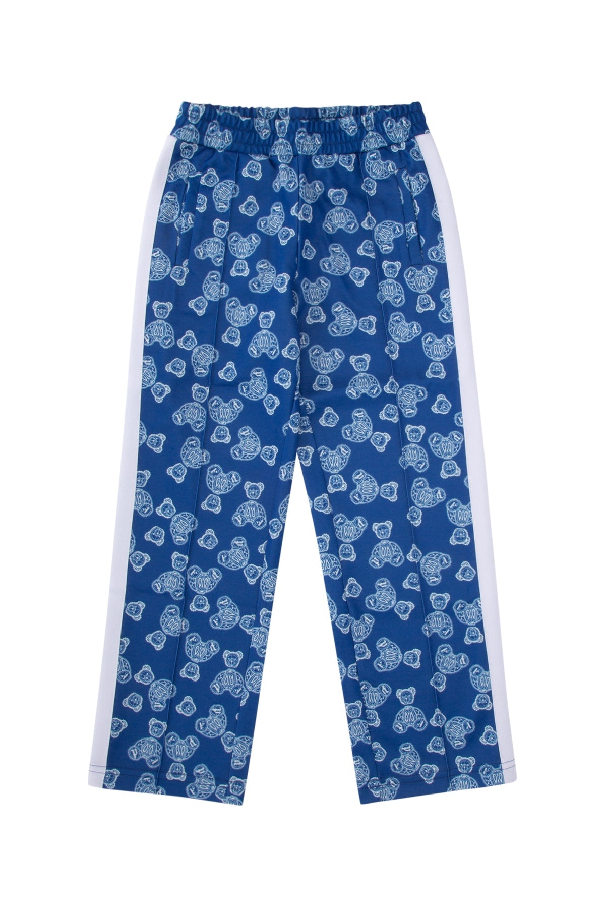 Palm Angels Kids Teddy-Print Lightweight Trousers — Blue