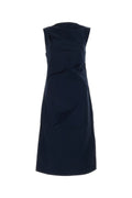 Italist Wrapped Cotton-Silk Dress — Navy