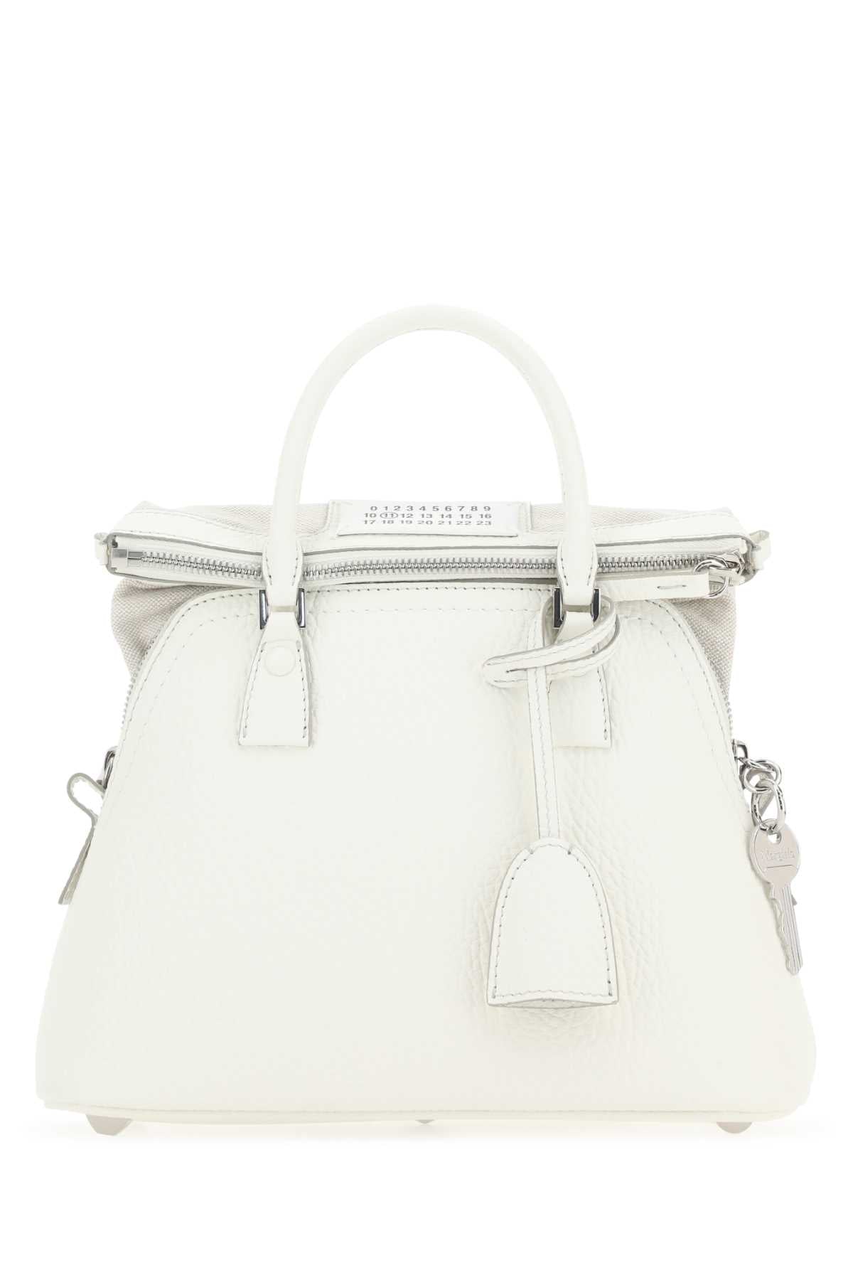 Maison Margiela Leather Top Handle Bag — White