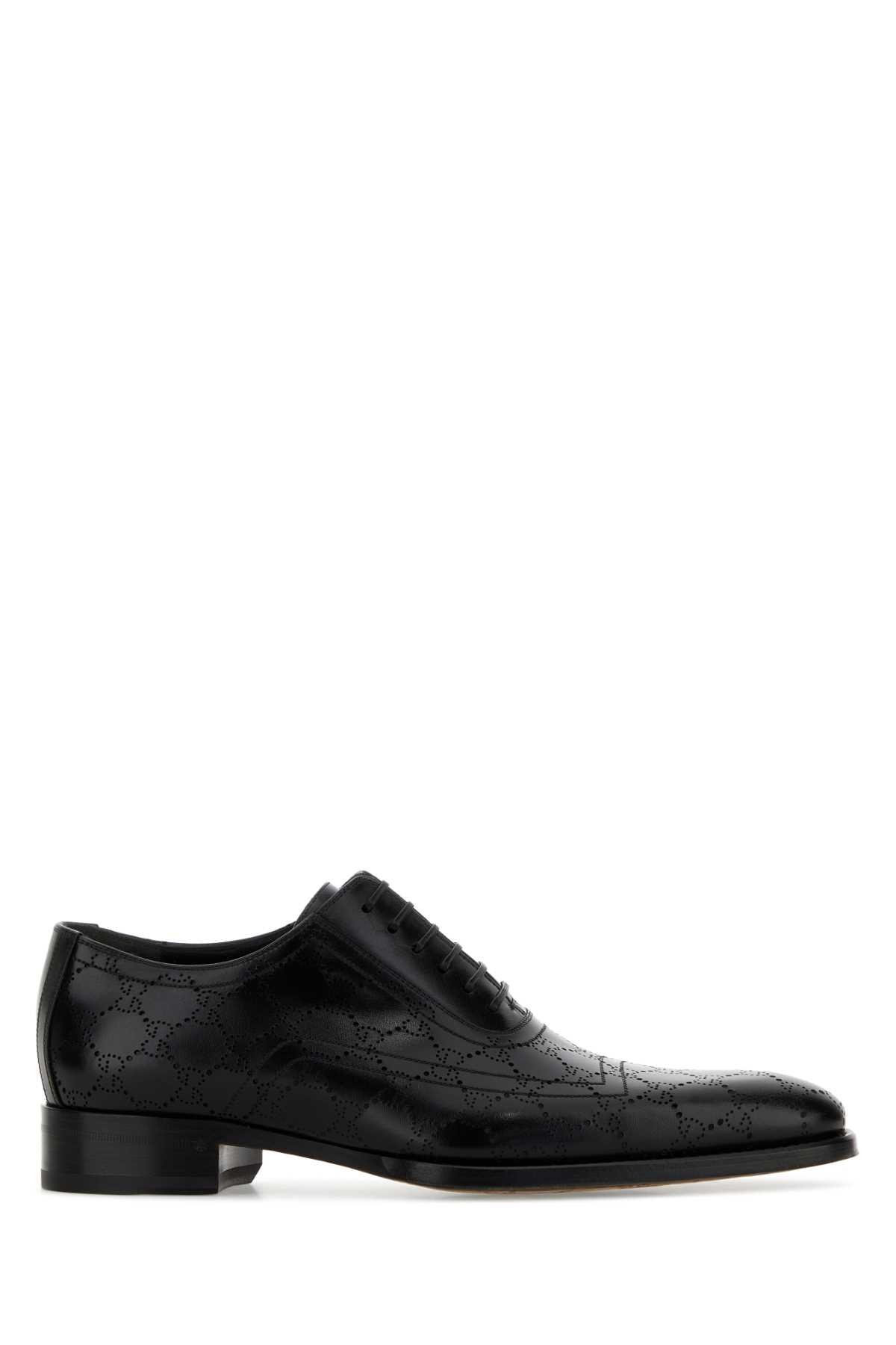 Gucci Perforated Leather Oxford — Black
