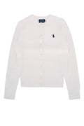 Polo Ralph Lauren Jr Cable-Knit Cotton Cardigan — White