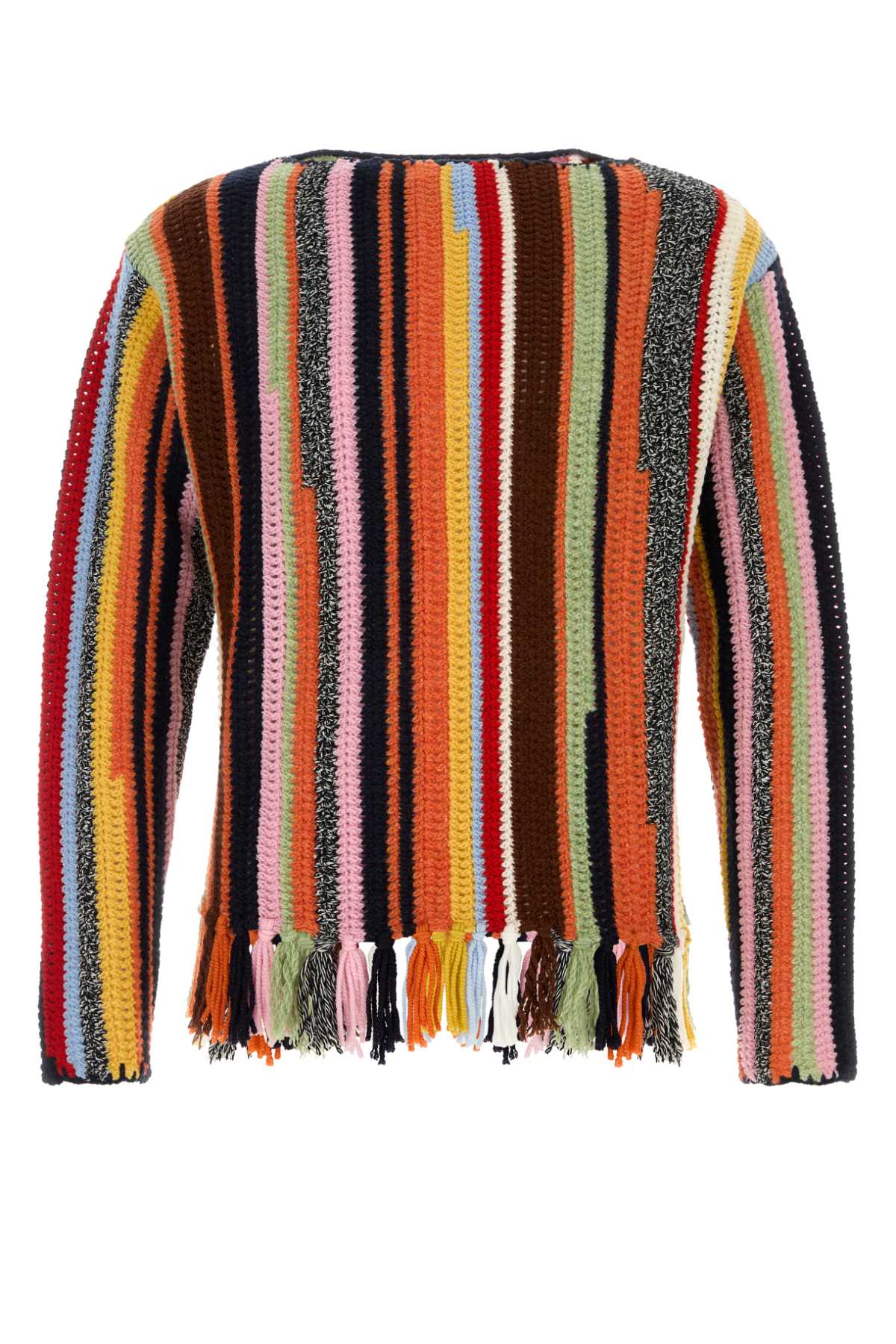 Prada Multicolor Striped Crochet Sweater — Multicolor