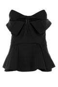Alexander McQueen Satin Bow Bustier Bustier Top — Black