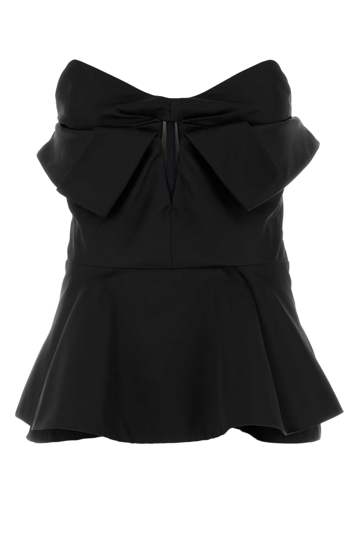Alexander McQueen Satin Bow Bustier Bustier Top — Black