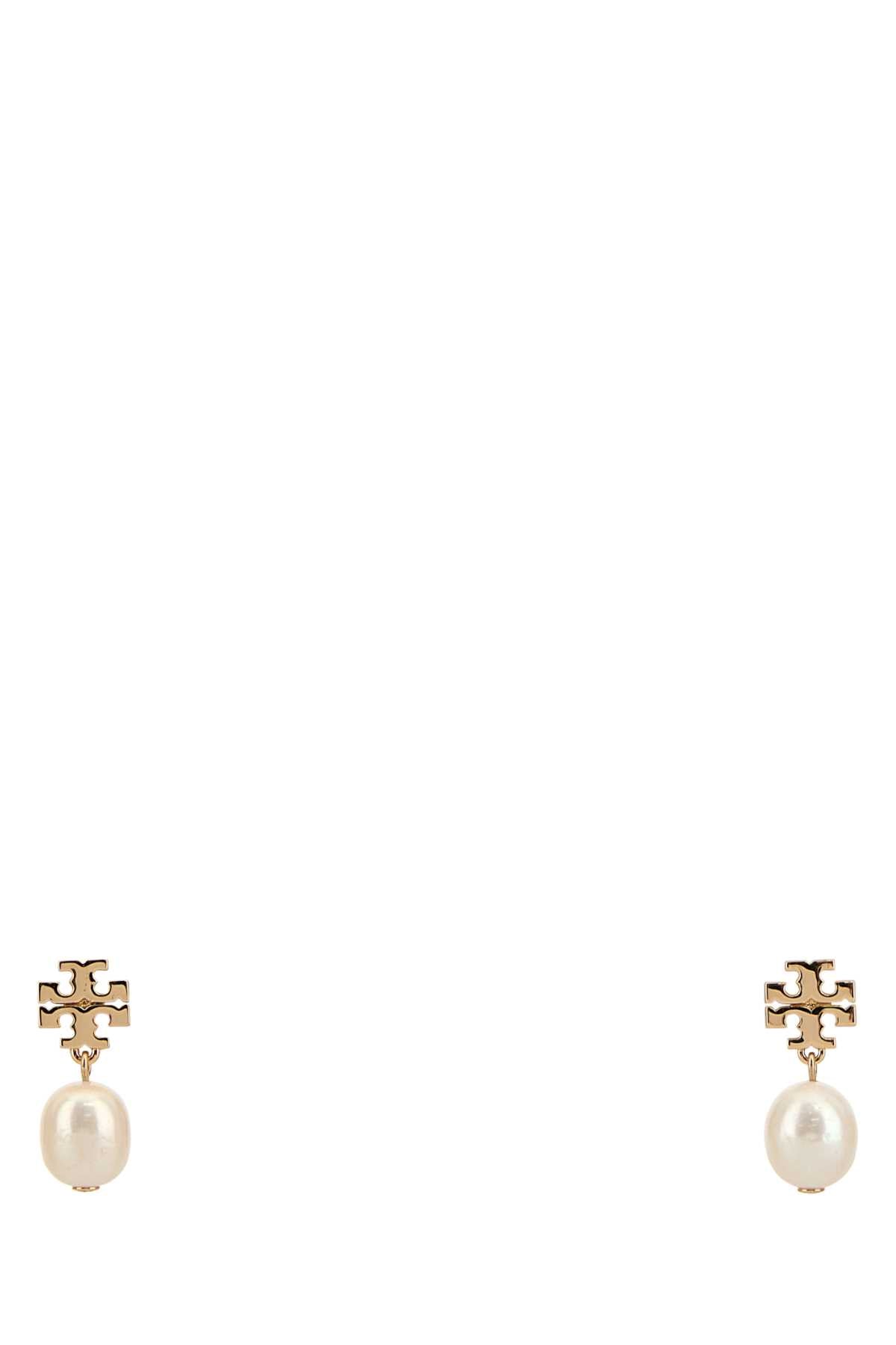 Tory Burch Cultured Pearl Drop Earrings — Gold