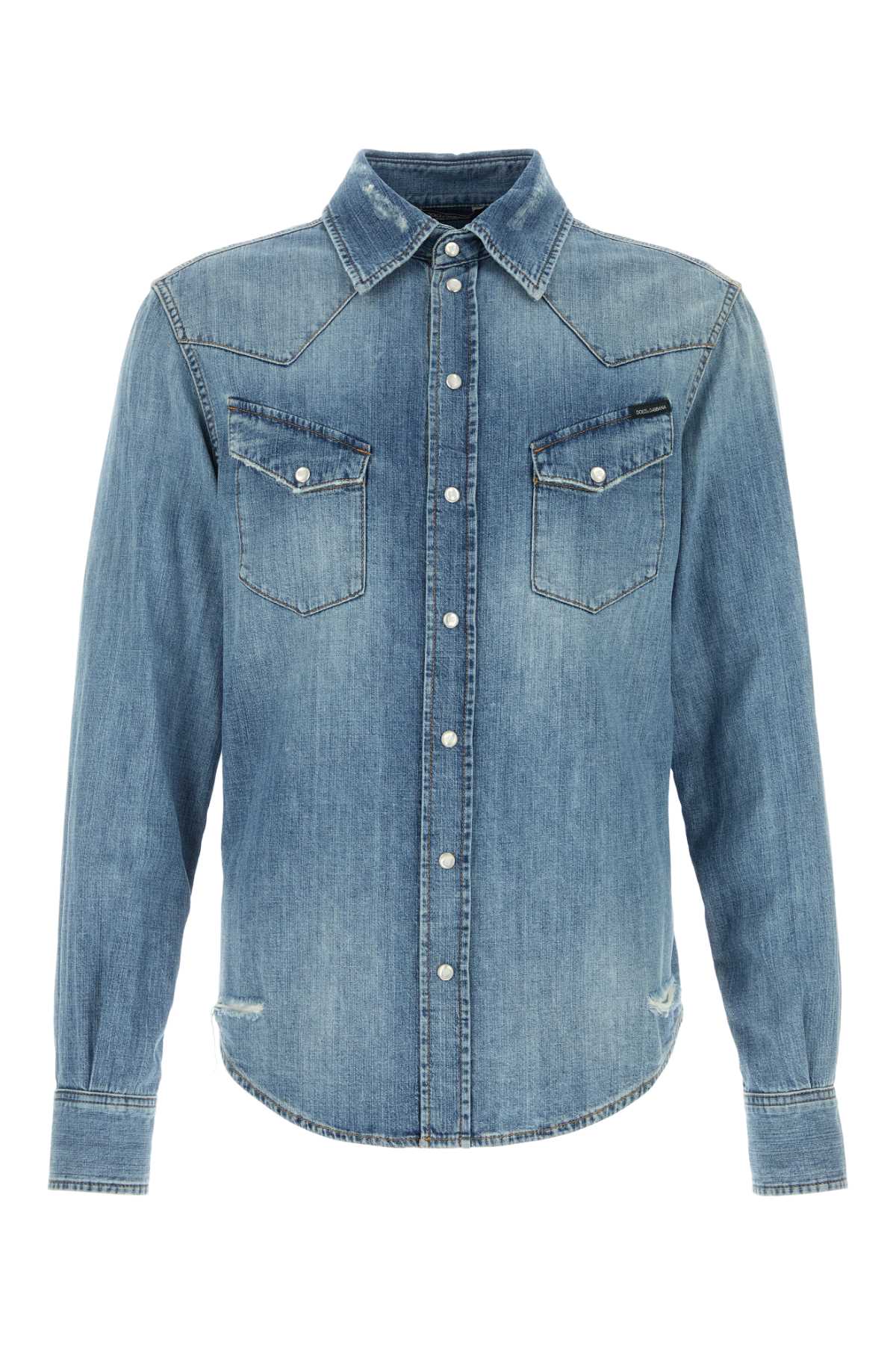 Dolce & Gabbana Denim Western Shirt — Blue