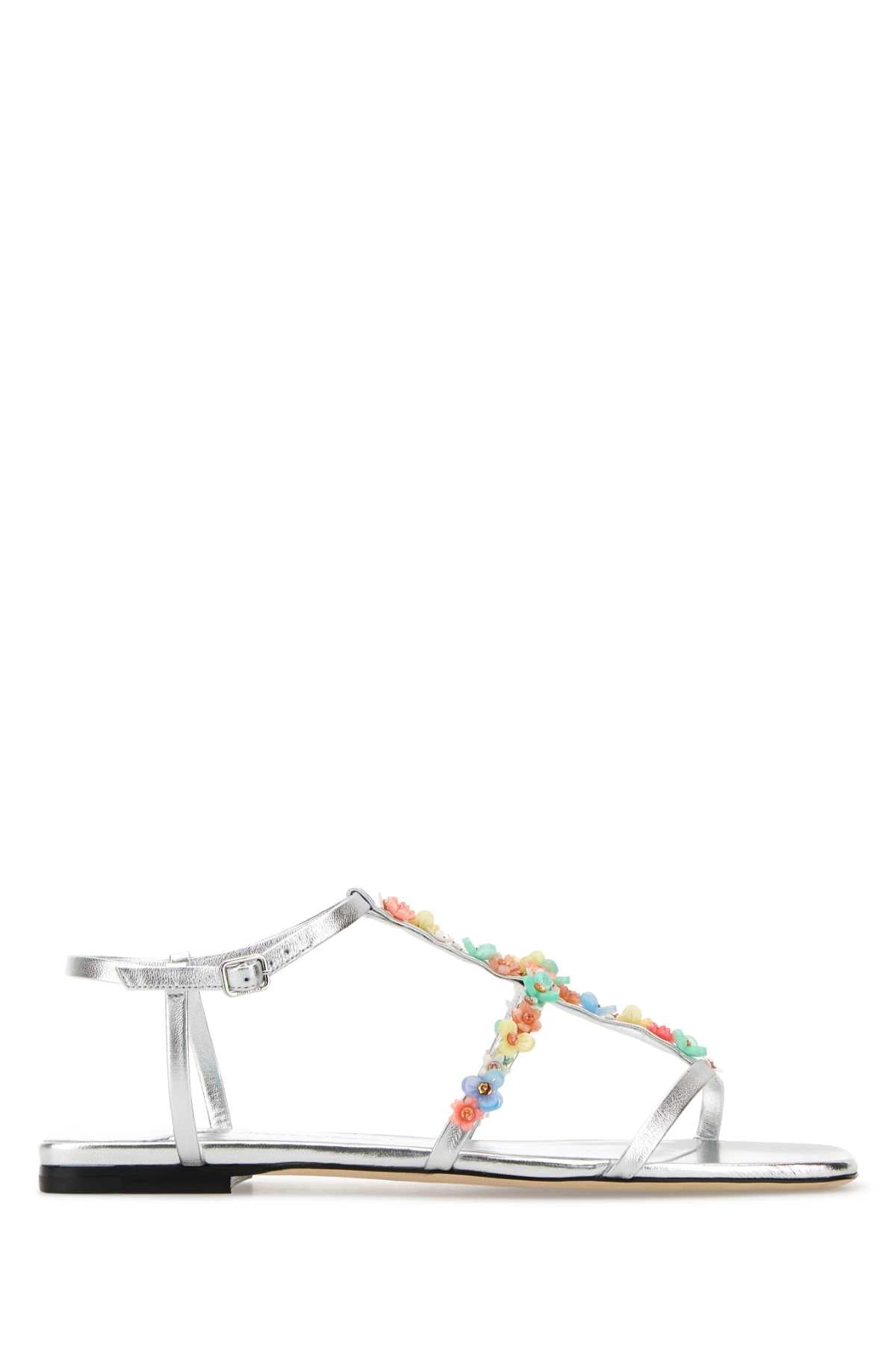 Jimmy Choo Sandalia Gwyn Daisy — Plateado