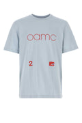 Oamc Logo-Printed Cotton T-Shirt — Blue